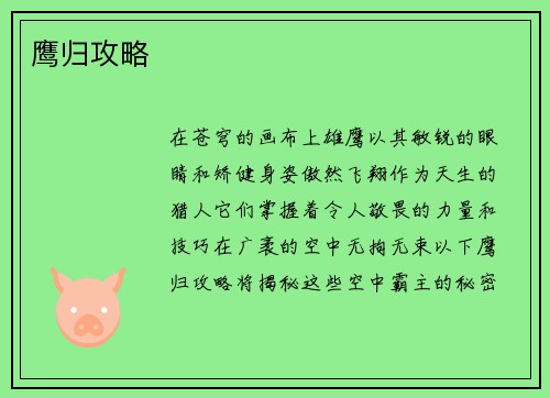 鹰归攻略